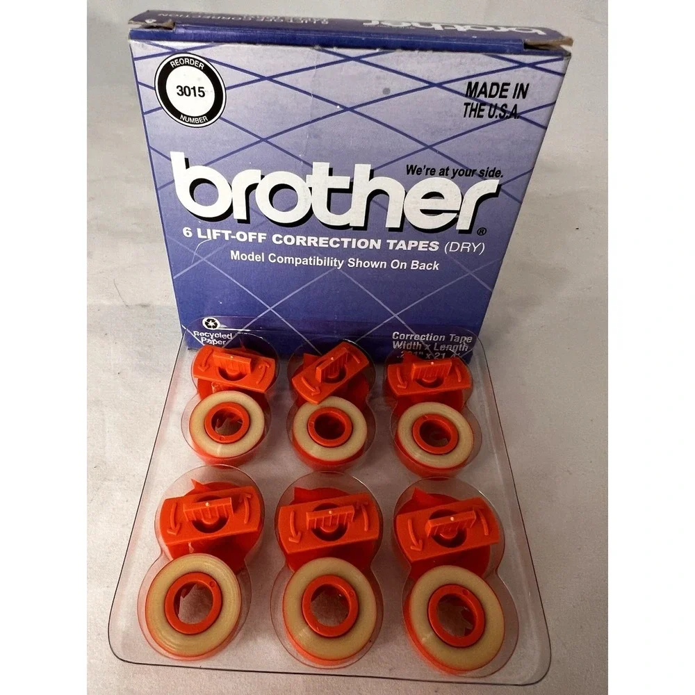 Brother 6 Lift-Off Correction Tapes (Dry) Compatible With Daisy/Wheel Typewriter